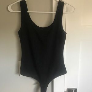 Black tank thong bodysuit